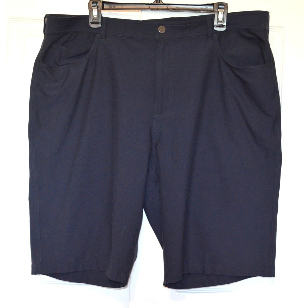 Dunning Golf Chino Shorts Men's 40 Navy Blue Performance Flat‎ Front Stretch